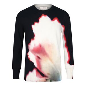 Alexander McQueen Solarized Flower-Print Pullover Sweater Multi Mens